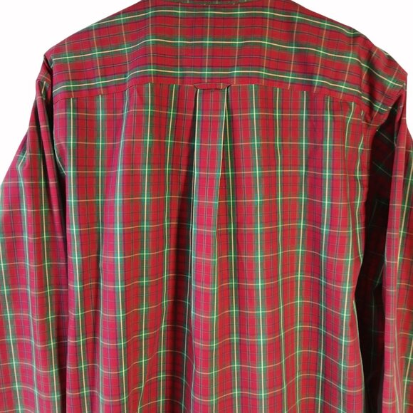 Cabelas Outfitter Red Green Plaid Long Sleeve Button Shirt Size XL Tall Holidays - Picture 7 of 14